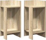 vidaXL Mese laterale 2 buc cu raft Stejar Sonoma 25,5x27x60 cm