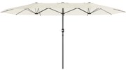 Outsunny Umbrelă dublă 436 x 260 cm, Protecție UV, Umbrelă de oțel cu manivelă, Ovală Bej | Aosom Romania