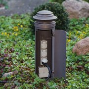 Stalp cu 3 prize din fier forjat pentru exterior AL6637