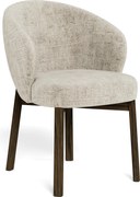 MAZZONI EXPORT DEBORA Bej (țesătură Juto 4)/cadru stejar afumat (nuanță de nuc) - SCAUN DE LEMN ADÂNC PENTRU LIVING SUFRAGERIE BIROU