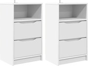 vidaXL Mese de noptieră 2 pcs Alb 40 x 30 x 467 cm Lemn compozit