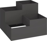 vidaXL Vază pentru Grădină Negru 80 x 80 x 60 cm Oțel