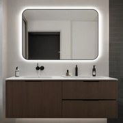 🪞 Oglindă LED cu Touch și Funcție Dezaburire – Ramă Negru, 120x80 cm, Model J187-12080 Smack