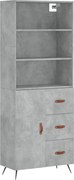 vidaXL Dulap înalt, gri beton, 69,5x34x180, lemn compozit