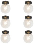 Set de 6 spoturi încastrate moderne negre - Insight