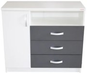 Comoda Milano Alb/Gri