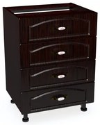 Corp inferior 60 cu 4 sertare Zebra MDF mustata wenge