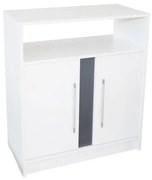 Comoda Verona 2 usi, Alb/Gri, 75 x 87 x 39 cm