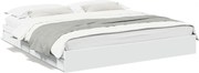 vidaXL Cadru de pat cu sertare alb 200x200 cm lemn prelucrat
