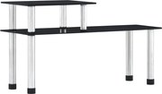 vidaXL Raft de bucătărie, negru, 45x16x26 cm, sticlă securizată