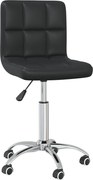 vidaXL Scaun de bucătărie pivotant, negru, piele ecologică