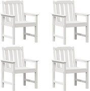 vidaXL Scaun pentru Grădină 4 pcs Alb 65.5 x 59 x 88 cm Polietilenă