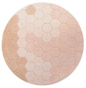 Covor roz deschis lavabil/țesut manual rotund din bumbac ø 140 cm Honeycomb Rose – Lorena Canals