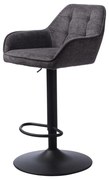 Scaun de bar gri închis cu înălțime ajustabilă Nolan – Unique Furniture