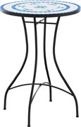 vidaXL Masă de bistro, albastru și alb, Ø50x70 cm, ceramică, mozaic