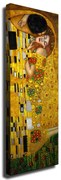 Tablou decorativ Wallxpert 265VGA1110, Sarutul de Gustav Klimt, 30x80 cm, auriu