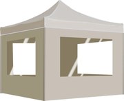 vidaXL Cort de petrecere pliabil cu pereți, crem, 3 x 3 m, aluminiu
