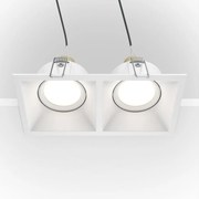 Corp incastrabil cu 2 spoturi directionabile design tehnic Dot alb