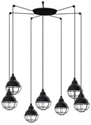Lustra cu 7 Pendule design industrial Claire negru