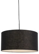 Lampă modernă cu pandantiv neagră cu abajur negru 50 cm - Combi 1