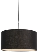Lampă modernă cu pandantiv neagră cu abajur negru 50 cm - Combi 1
