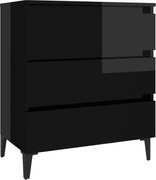 vidaXL Servantă, negru extralucios, 60x35x69 cm, PAL