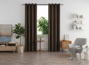 Draperie opaca DUNES VELVET 140x250 cm, maro Agatat: Inele metalice