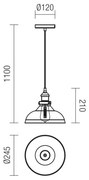Redo 01-1002 - Lustră pe cablu SAVILLE 1xE27/42W/230V