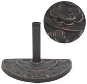 vidaXL Suport umbrelă de soare, rășină, semicerc, bronz, 9 kg