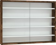 HOMCOM Dulap Vitrină de Perete cu 2 Uși din Sticlă și 4 Rafturi Reglabile | Aosom Romania