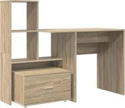 vidaXL Birou cu raft Stejar Sonoma 131,5 x 50 x 106,5 cm Lemn compozit
