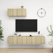 vidaXL Dulapuri TV, 3 piese, stejar sonoma, lemn prelucrat