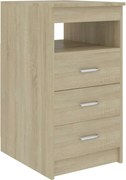 vidaXL Dulap cu sertare, stejar sonoma, 40x50x76 cm, lemn compozit
