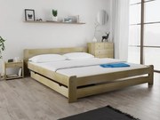 Pat Laura 180x200 cm, pin Saltele: Fara saltea, Somiera pat: Cu lamele drepte