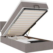 vidaXL Pat otoman cu saltea Taupe 100x200 cm Stofa