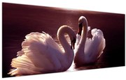 Tablou - Lebede pe lac (120x50 cm)
