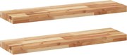 vidaXL Rafturi suspendate 2 buc. 100x20x4cm lemn masiv acacia netratat