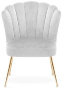 Scaun Bolonia velvet gri deschis/gold - H90