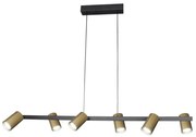 Lustra suspendata cu 6 spoturi SAL auriu/negru MA-8486