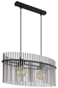 Lustra suspendata, Metal Negru, Sticla Fumurie, GORLEY 15698H3 GL