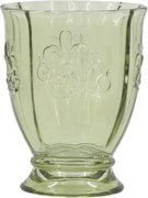 Pahar din sticlă, verde olive, cu model decorativ, „Saint-Émilion", 8,5 x 10,5 cm
