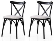 Set de scaune de sufragerie Ekol White and Black,2 buc.