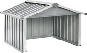 vidaXL Șopron robot de gazon, gri, 92x97x63cm, oțel zincat