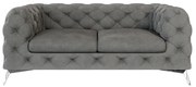 Canapea gri cu tapițerie din catifea 185 cm Chelsea – Ropez