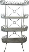 Etajera de exterior, din metal, aspect vintage, Serre