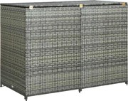 vidaXL Magazie dublă pentru pubele, antracit, 148x77x111 cm, poliratan