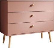 Comodă cu trei sertare, Beni, ADRK Furniture (Culoare: Alb / Alb)