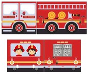 Draperie pentru copii pentru pat 4 buc. 195x75 cm Fire Truck – Vipack