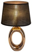 Lampa de masa ceramica bronz abajur negru Dalora