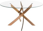 Masa rotunda design modern Veola auriu roze 110cm